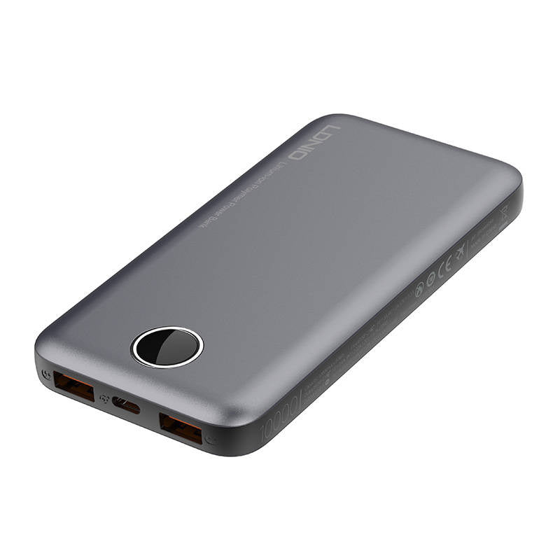 Powerbank LDNIO PQ10, 2xUSB, 22.5W, 10000mah (grå)