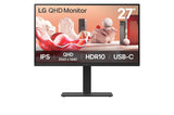 LG 27BA75QB-B.AEU computerskærm 68,6 cm (27") 2560 x 1440 pixel Wide Quad HD LED Sort