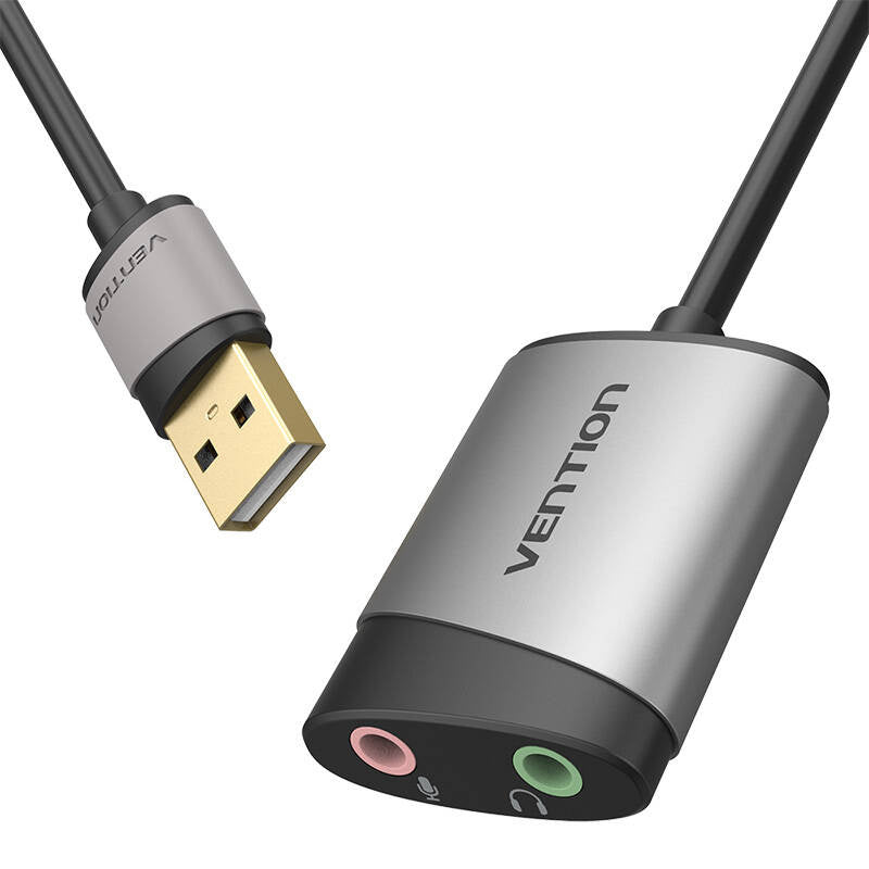 Eksternt USB-lydkort Vention CDKHB, TRS 3,5 mm, 0,15 m (grå)