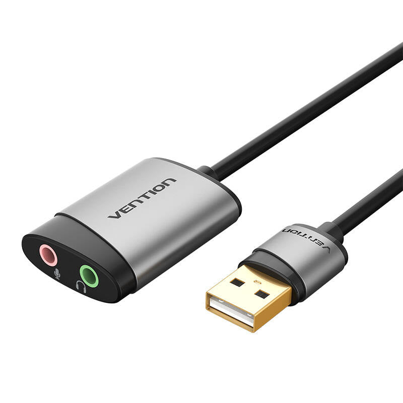 Eksternt USB-lydkort Vention CDKHB, TRS 3,5 mm, 0,15 m (grå)
