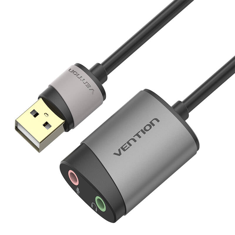 Eksternt USB-lydkort Vention CDKHB, TRS 3,5 mm, 0,15 m (grå)