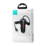 Biloplader Joyroom JR-CL25, 2x USB + Lightning kabel (sort)