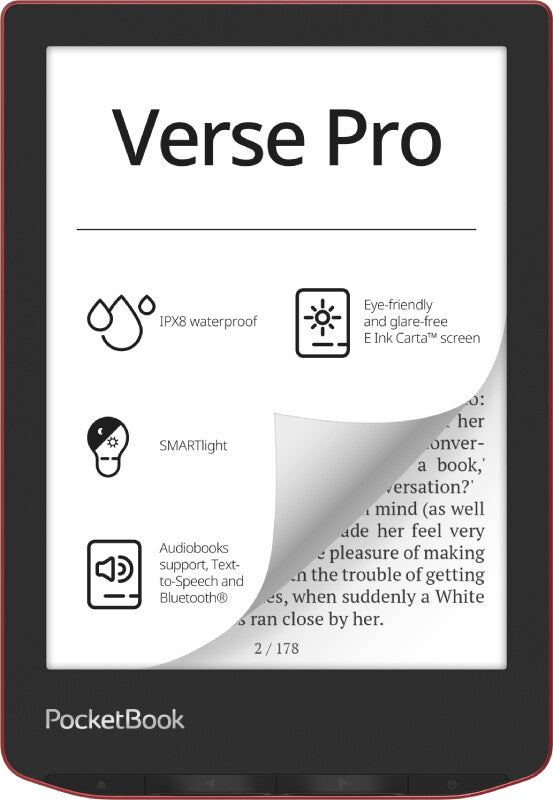 PocketBook Verse Pro e-book reader Touchscreen 16 GB Wi-Fi Black, Red