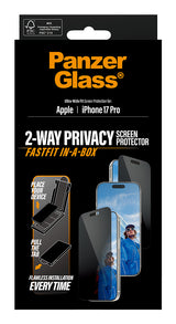 PG Privacy Screen Protector iPhone 17 Pro UWF Fastfit