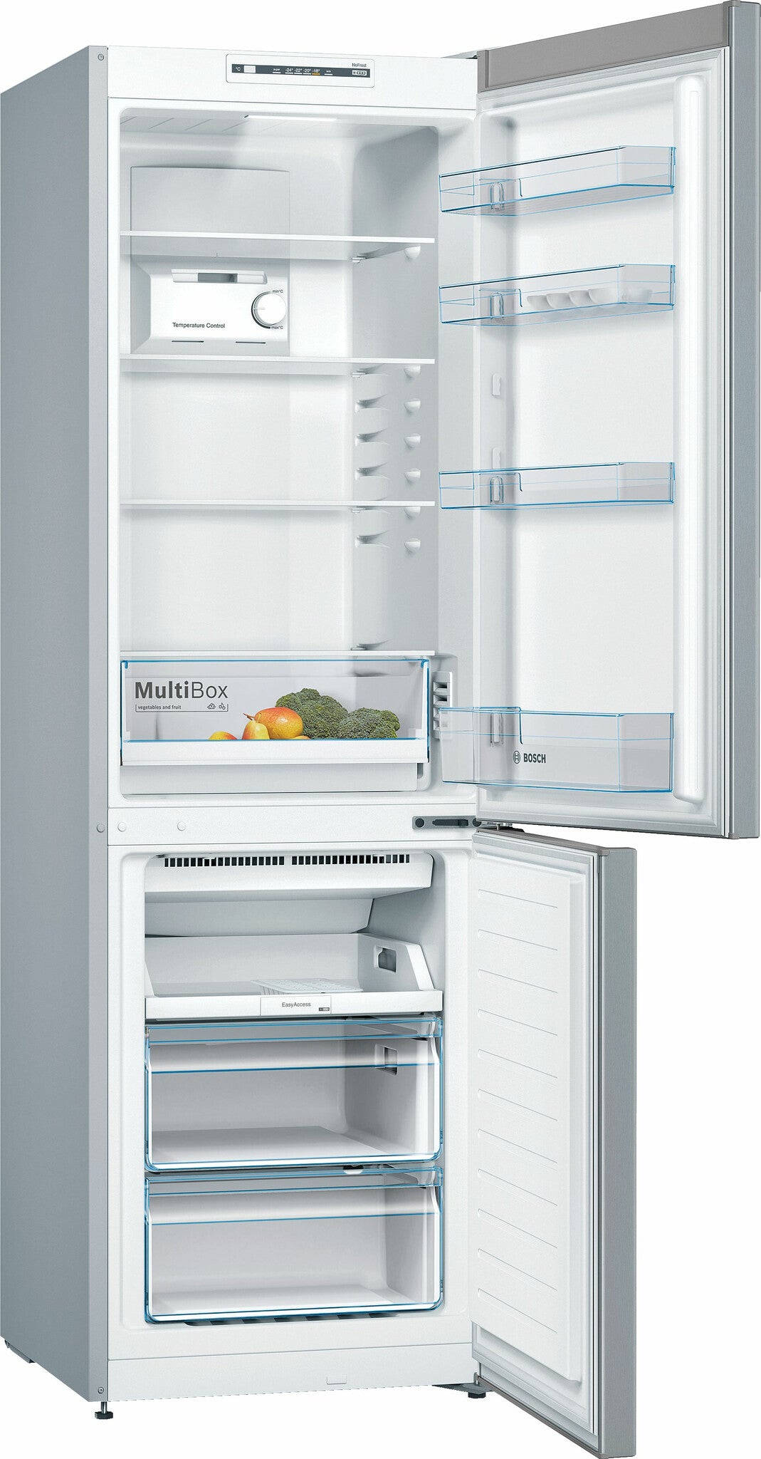 Bosch Serie 2 KGN36NLEA køle-/fryseskab Fritstående 305 L Rustfrit stål