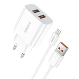 Hurtig oplader Foneng 2x USB EU45 12W + USB Lightning-kabel