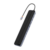 Hub 12w1 Baseus EliteJoy Gen2 serie USB-C til 2xHDMI+ 3xUSB 3.0+ PD+ DP+ SD/TF+ RJ45+ Type-C+ 3,5 mm (mørkgrå)