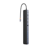 Hub 12w1 Baseus EliteJoy Gen2 serie USB-C til 2xHDMI+ 3xUSB 3.0+ PD+ DP+ SD/TF+ RJ45+ Type-C+ 3,5 mm (mørkgrå)