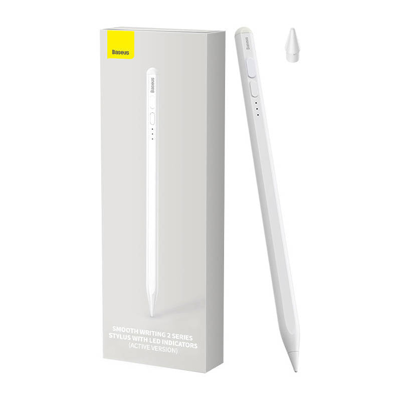 Baseus Smooth Writing 2 Stylus Pen med LED- indikatorer (hvid)