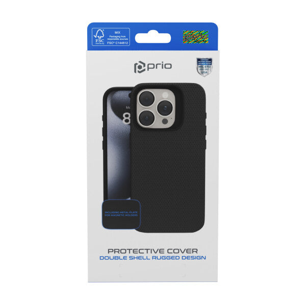 prio Protective Cover for iPhone 12 / 12 Pro sort