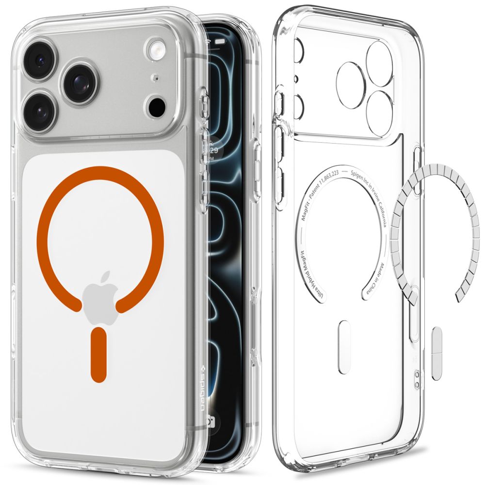 Spigen Ultra Hybrid Magsafe Iphone 17 Pro / 18 Pro Klar/Orange