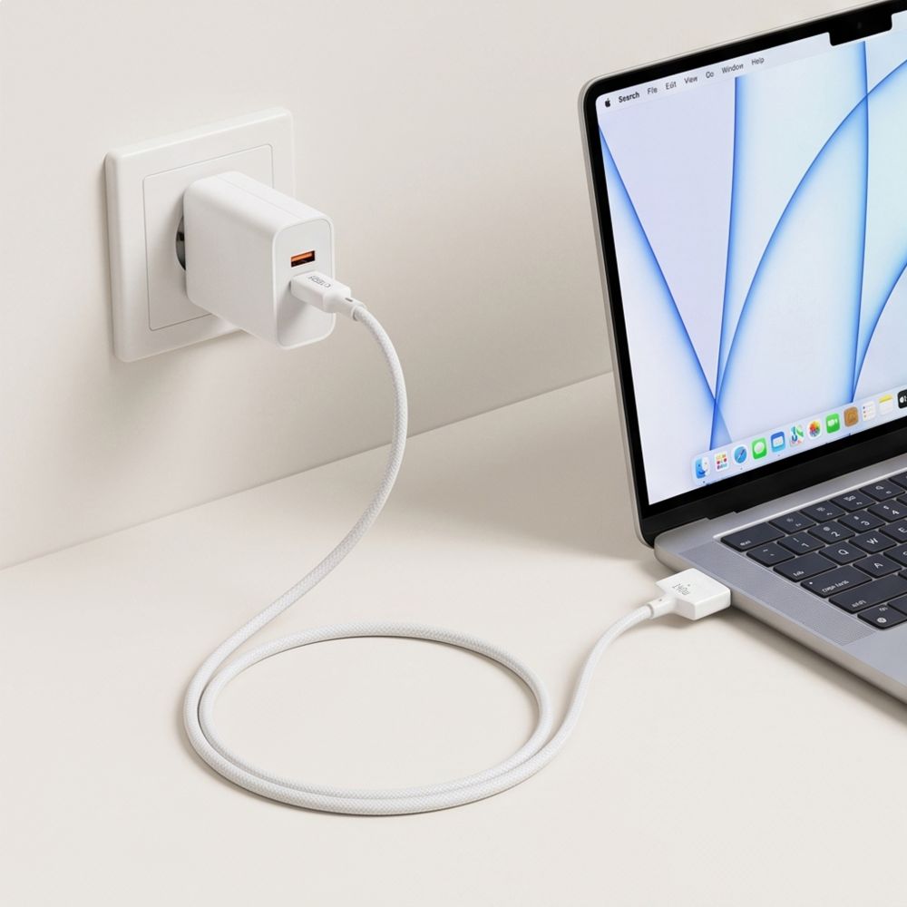 Tech Protect Mmc01 Ultraboost Magnetisk Macbook Kabel Usb C Til Magsafe 3 140 W 300 Cm Hvid