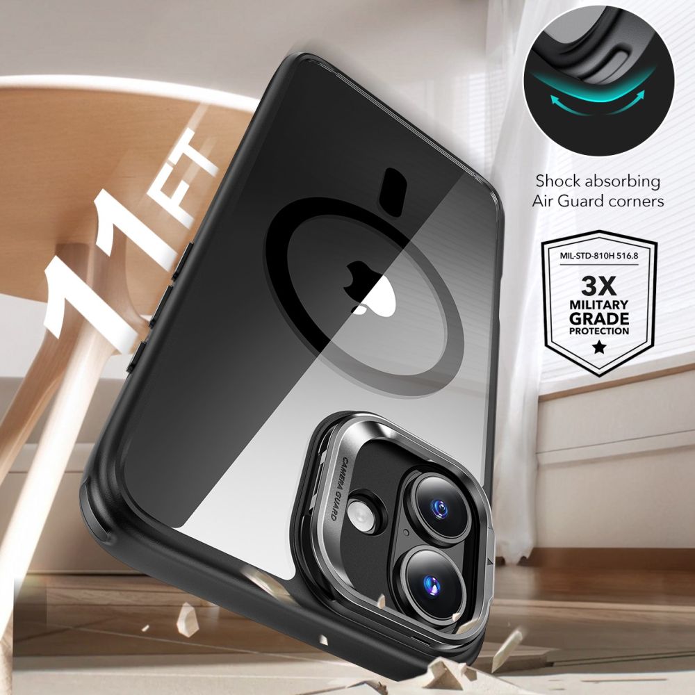 Esr Classic Hybrid Stænder Halolock Magsafe & Hærdet Glas Iphone 16 Klar/Sort