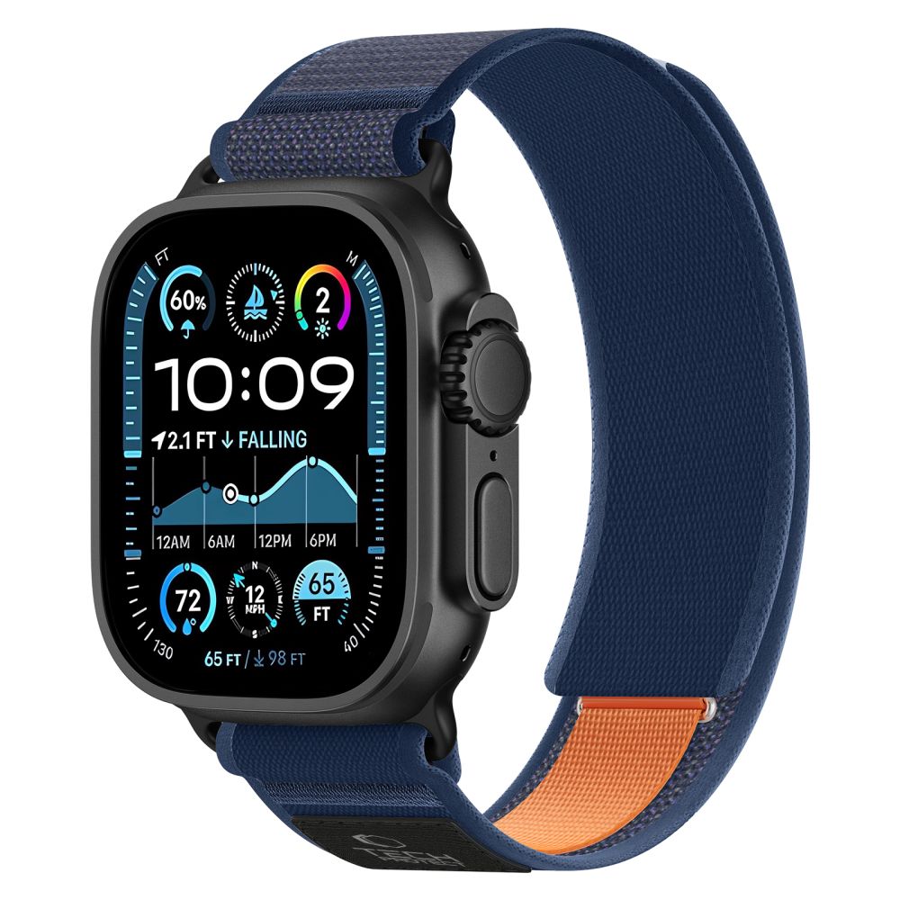 Tech Protect Nylon Elite Apple Watch 9 / 10 / 11 / 12 / Se / Ultra (44 / 45 / 46 / 49 Mm) Marineblå/Orange
