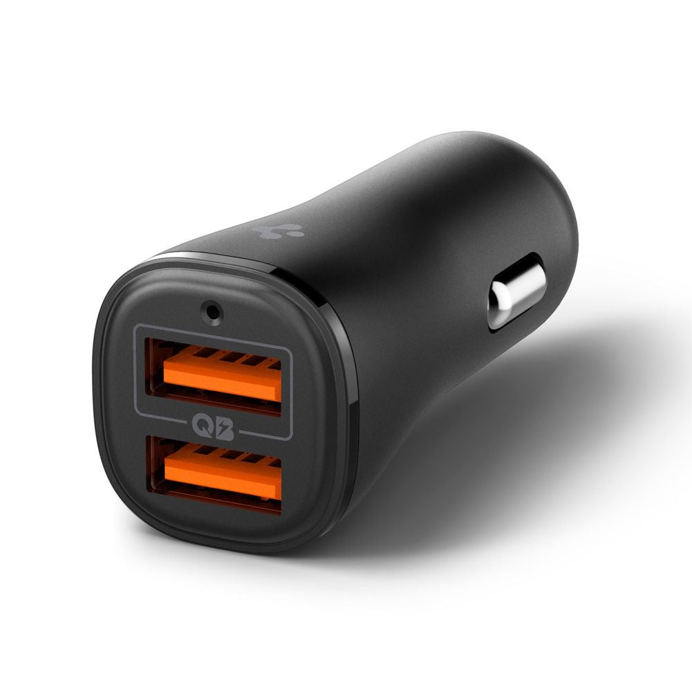 Spigen Essential Ev302 2 Ports Biloplader 30 W Sort