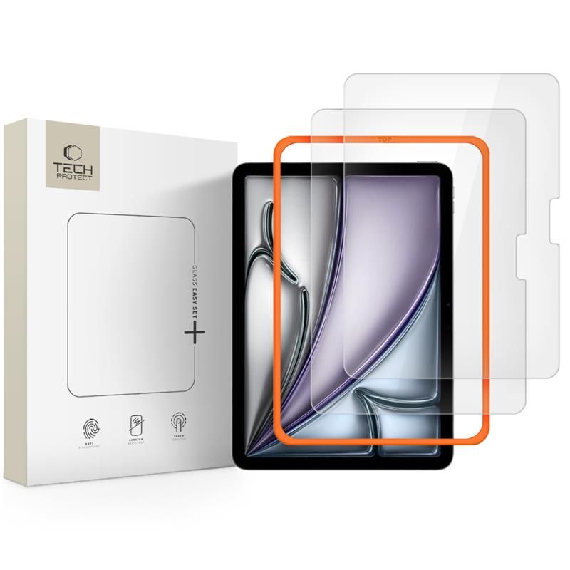 Hærdet Glas Tech Protect Easy Set+ 2 Pack Ipad Air 11” 6/7/8/2024 2026 Clear