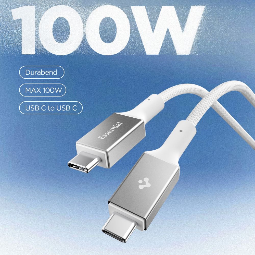 Spigen Eb10010 Cc Essential Usb C Kabel 100 W 100 Cm Hvid