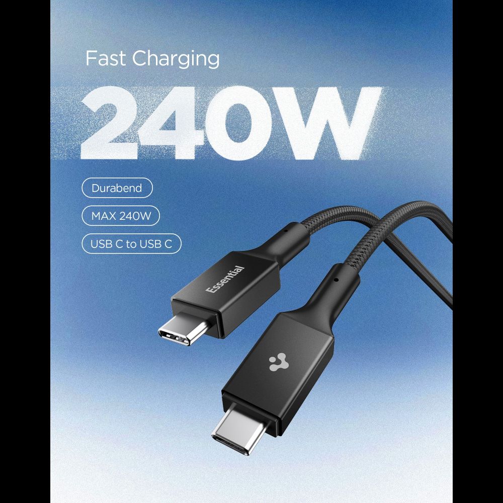 Spigen Eb24015 Cc Essential Usb C Kabel 240 W 150 Cm Sort