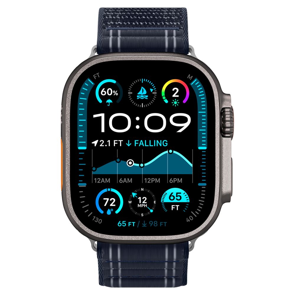 Spigen Wbf0 Remmen Til Apple Watch 8 / 9 / 10 / 11 / 12 / Se / Ultra (44 / 45 / 46 / 49 Mm) Marineblå