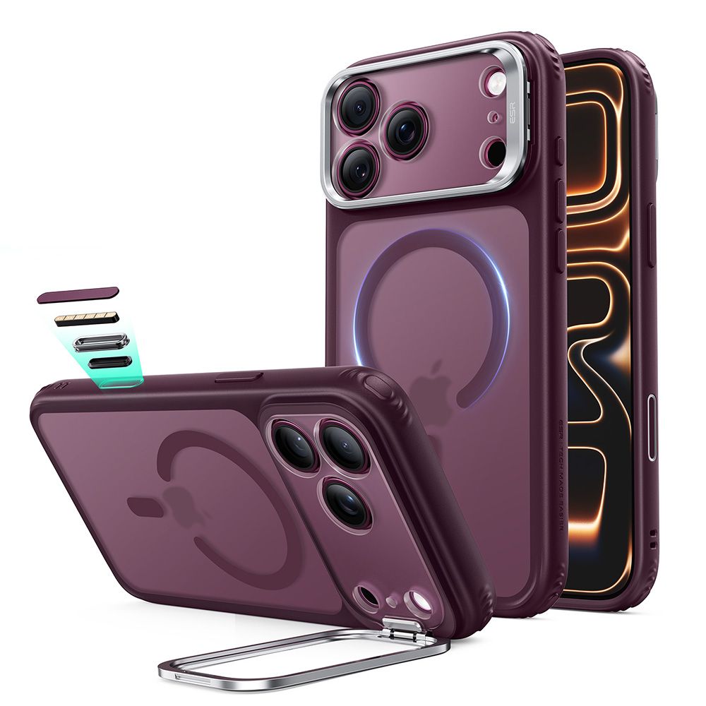 Esr Classic Hybrid Støtte Magsafe Iphone 17 Pro / 18 Pro Frosted Deep Burgundy