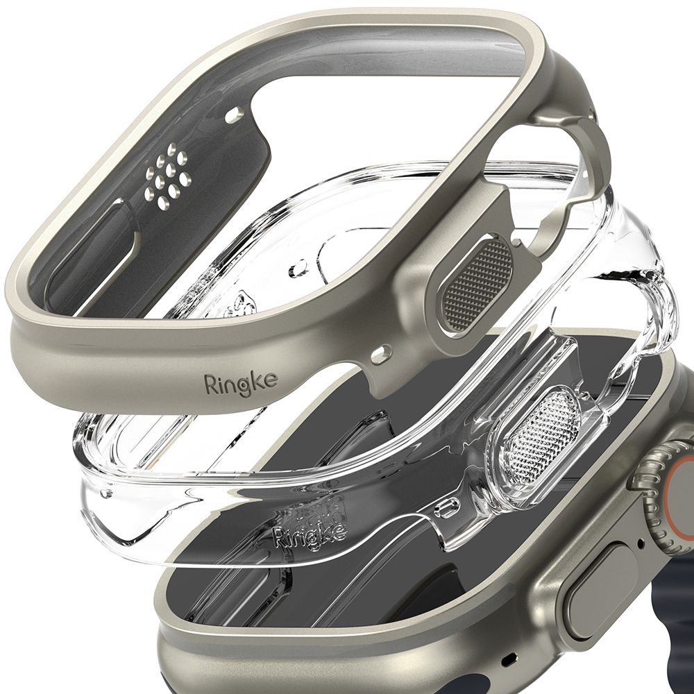 Ringke Slim 2 Pak Apple Watch Ultra 1 / 2 / 3 / 4 (49 Mm) Klar & Titangrå