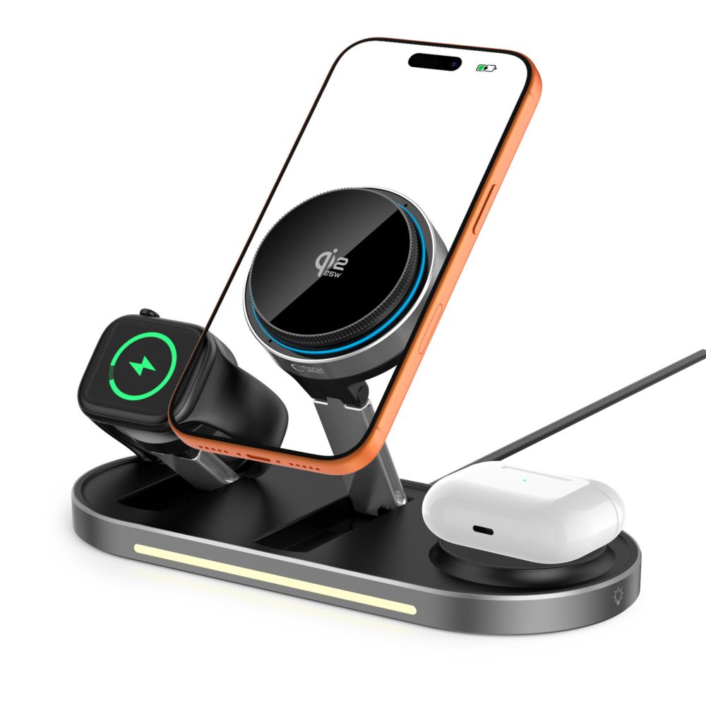 Tech Protect A51 Arcticboost 3 I 1 Magnetisk Magsafe Trådløs Oplader 25 W Qi2.2 Sort