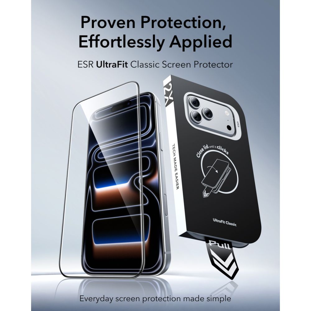 Hærdet Glas Esr Ultrafit Classic Hærdet Glas 2 Pack Iphone 17 Pro Max / 18 Pro Max Sort