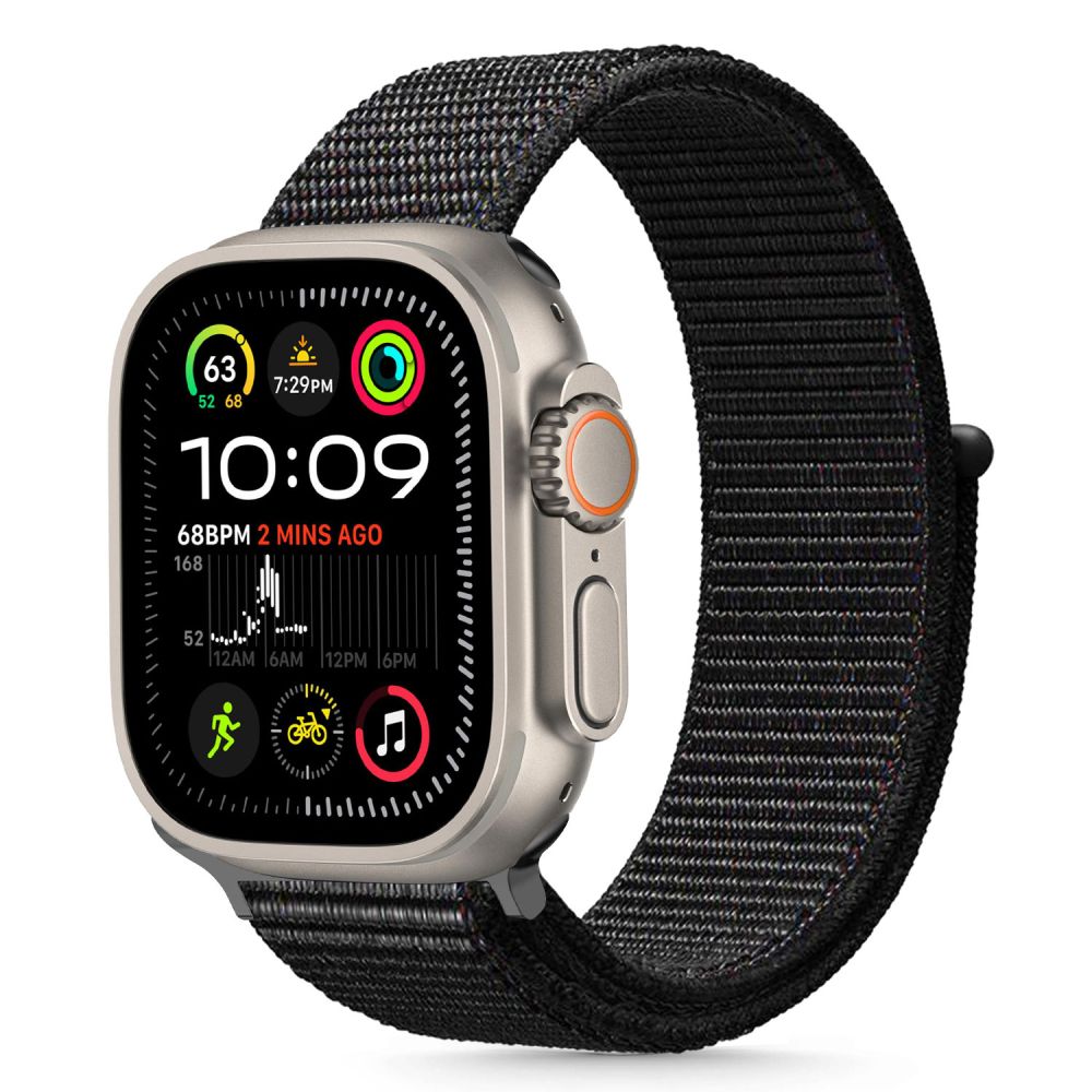 Tech Protect Nylon Apple Watch 8 / 9 / 10 / 11 / 12 / Se / Ultra (44 / 45 / 46 / 49 Mm) Sort