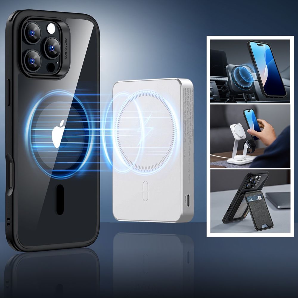 Esr Classic Hybrid Halolock Magsafe & Hærdet Glas Til Iphone 16 Pro Max, Klar/Sort