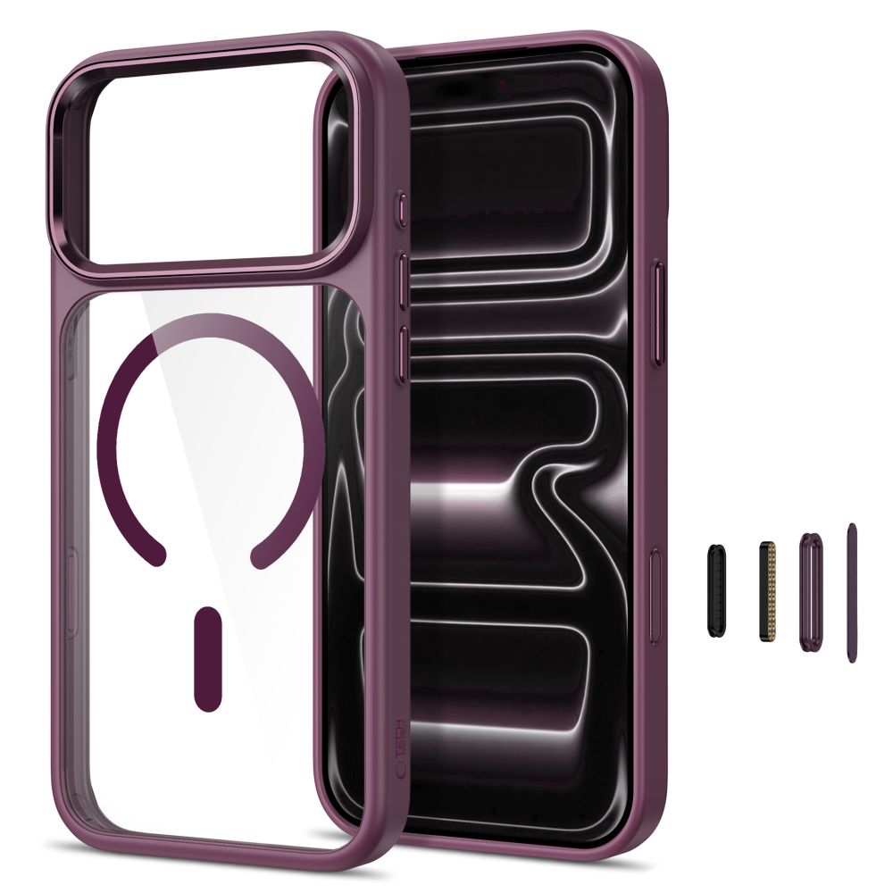 Tech Protect Magmat Magsafe Cc Iphone 17 Pro / 18 Pro Burgundy/Clear