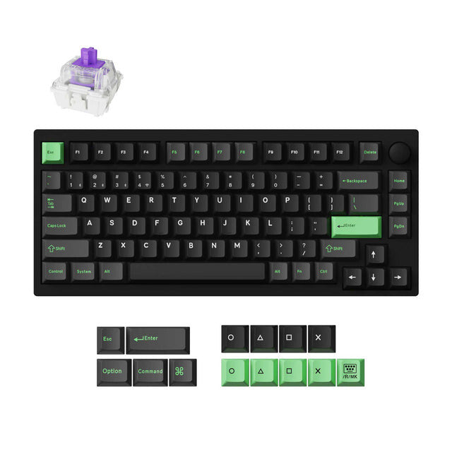 Keychron Lemokey P1 HE tastatur Universel USB + RF Wireless + Bluetooth Sort