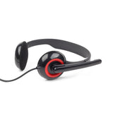 Gembird MHS-002 hovedtelefoner/headset Ledningsført Opkald/musik Sort, Rød