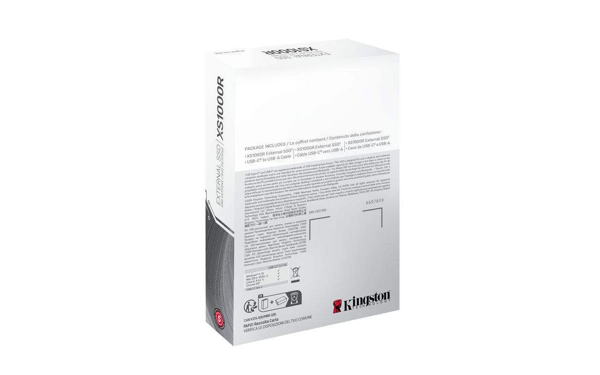 Kingston Technology 2 TB XS1000 Red External USB 3.2 Gen 2 – Bærbart SSD-drev
