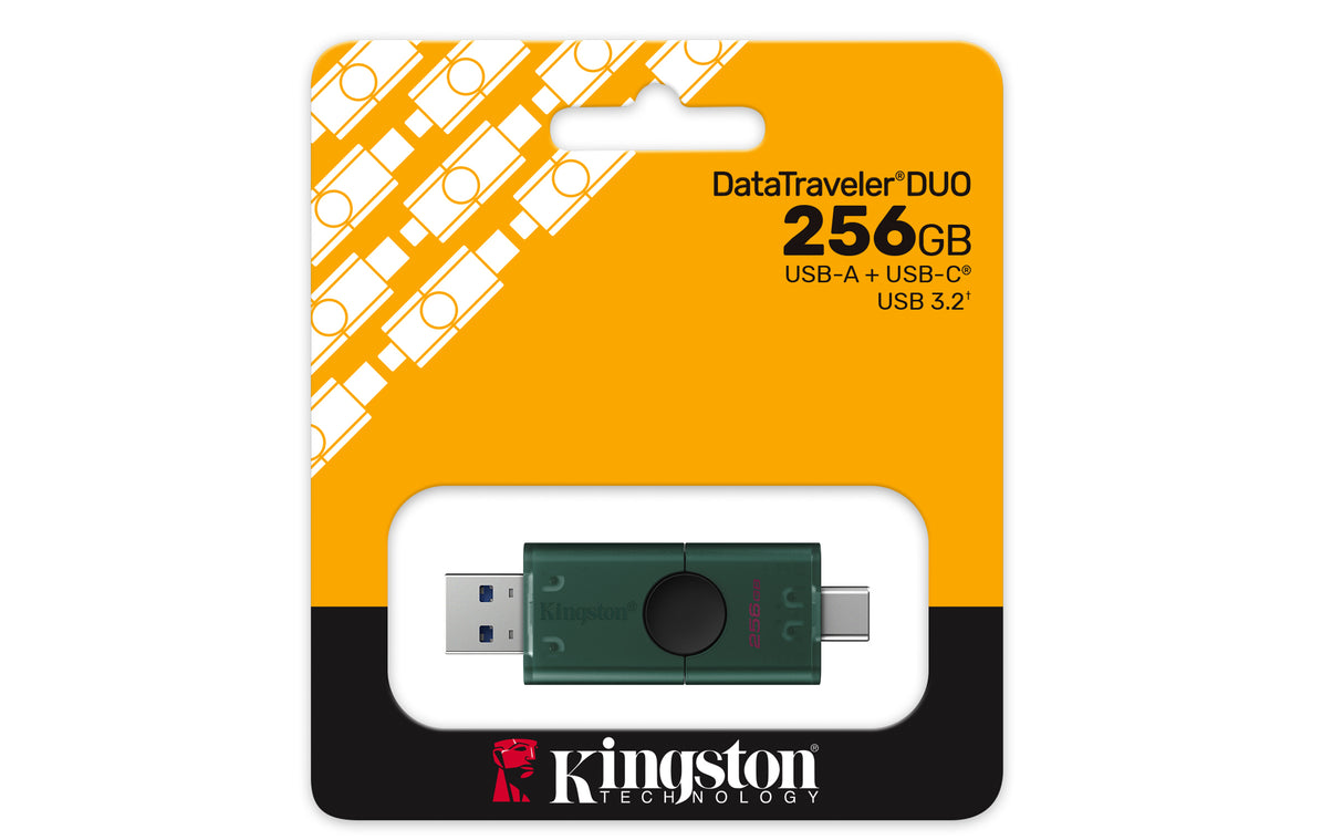 Kingston DataTraveler Duo 256GB USB 3.2 Gen 1 / USB-C USB stick Sort Grøn