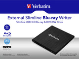 Verbatim External Slimline optisk diskdrev Blu-Ray RW Sort