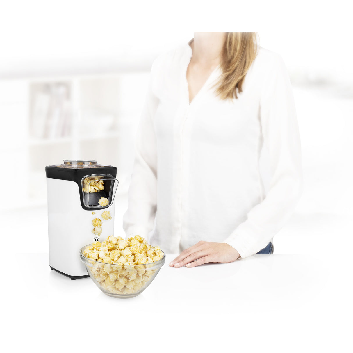 Princess 292986 popcornmaskine Sort, Hvid 3 min. 1100 W