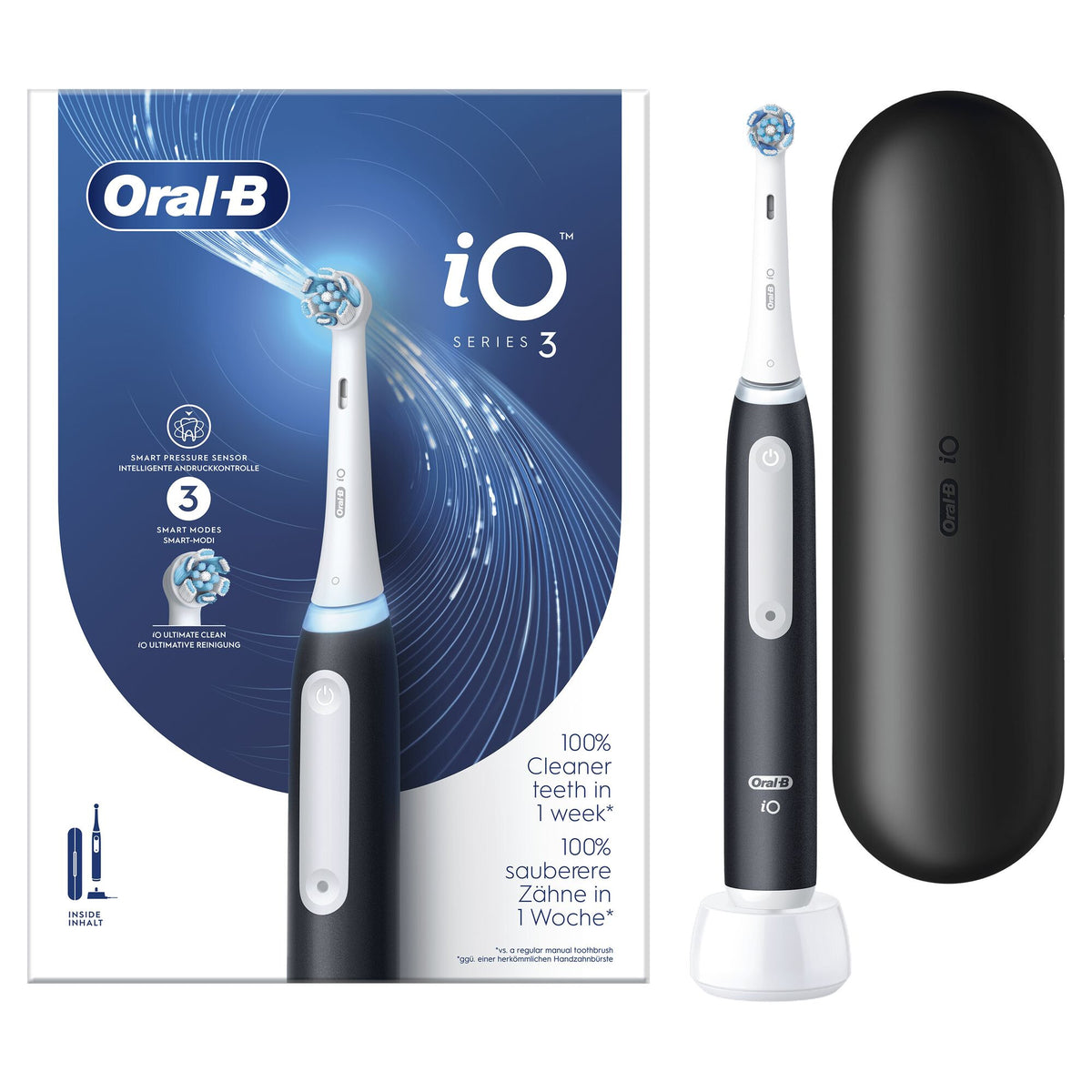 Oral-B 8006540731536 elektrisk tandbørste Voksen Roterende, pulserende tandbørste Sort, Hvid