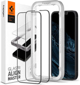 Spigen ALM Glass FC hærdet glas til iPhone 13 / 13 Pro / 14 / 16e / 17e - sort 2 pcs.