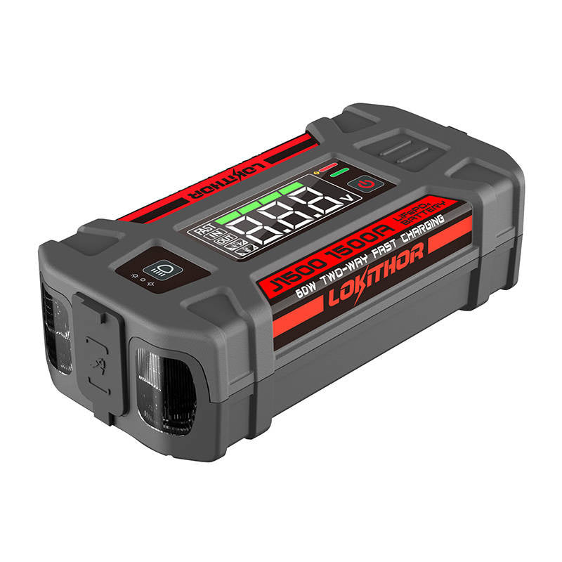 Lokithor J1500 Jump Starter / Booster 1000A + Powerbank 12000mAh + lommelygte 3-i-1-enhed, der arbejder i -20 ° C