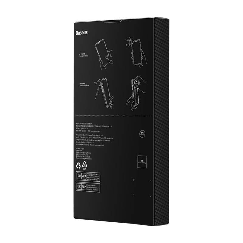 Magnetisk Case Baseus Syntetisk Fiber Series til iPhone 14 Pro (sort) + hærdet glas + rengøring kit