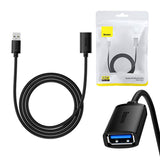 USB 3.0-forlængelseskabel Baseus mand til kvinde, AirJoy-serie, 1,5 m (sort)