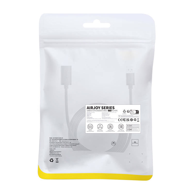 USB 3.0-forlængelseskabel Baseus mand til kvinde, AirJoy-serie, 1,5 m (sort)