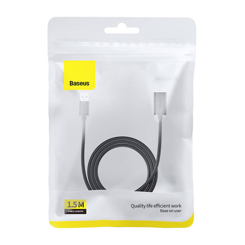 USB 3.0-forlængelseskabel Baseus mand til kvinde, AirJoy-serie, 1,5 m (sort)