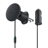 Magnetisk biltelefonholder Baseus CW01 til ventilationsnettet med biloplader USB-C, 15W + 25W (sort)