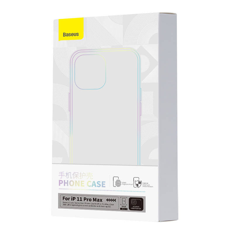 Caseus Baseus Crystal Series til iPhone 11 pro max (klart) + hærdet glas + rengøringsset