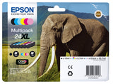 Epson Elephant C13T24384021 blækpatron 6 stk Original Højt (XL) udbytte Sort, Blå, Lys cyan, Magenta, Lys magenta, Gul