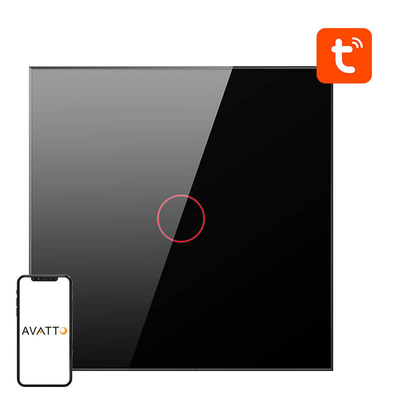 Smart Light Switch ZigBee Avatto ZTS02-EU-B1 1 Way TUYA (sort)