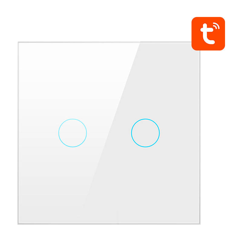 Smart Light Switch ZigBee Avatto ZTS02-EU-W2 2 Way TUYA (hvid)