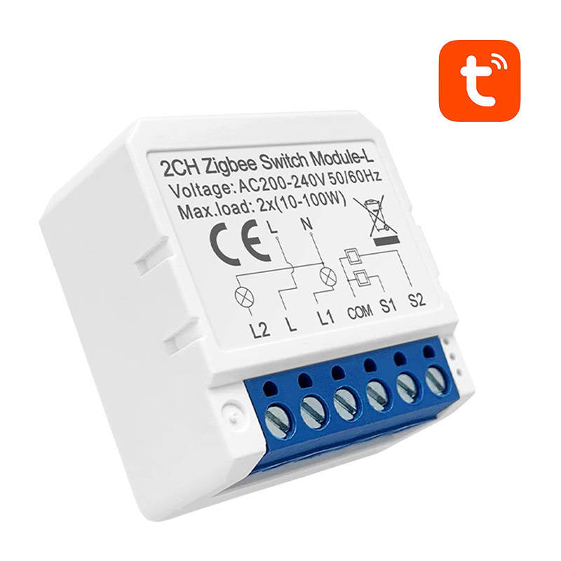 Smart Switch Module ZigBee Avatto LZWSM16-W2 Ingen neutral TUYA