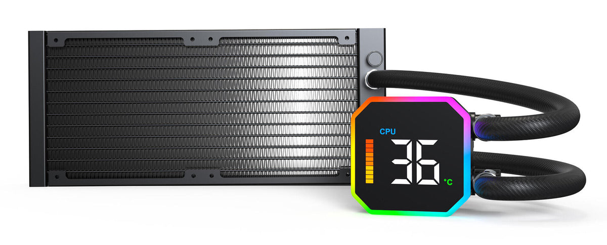 Montech HyperFlow Digital 240 Processor Alt-i-en væskekøler 12 cm Sort 1 stk
